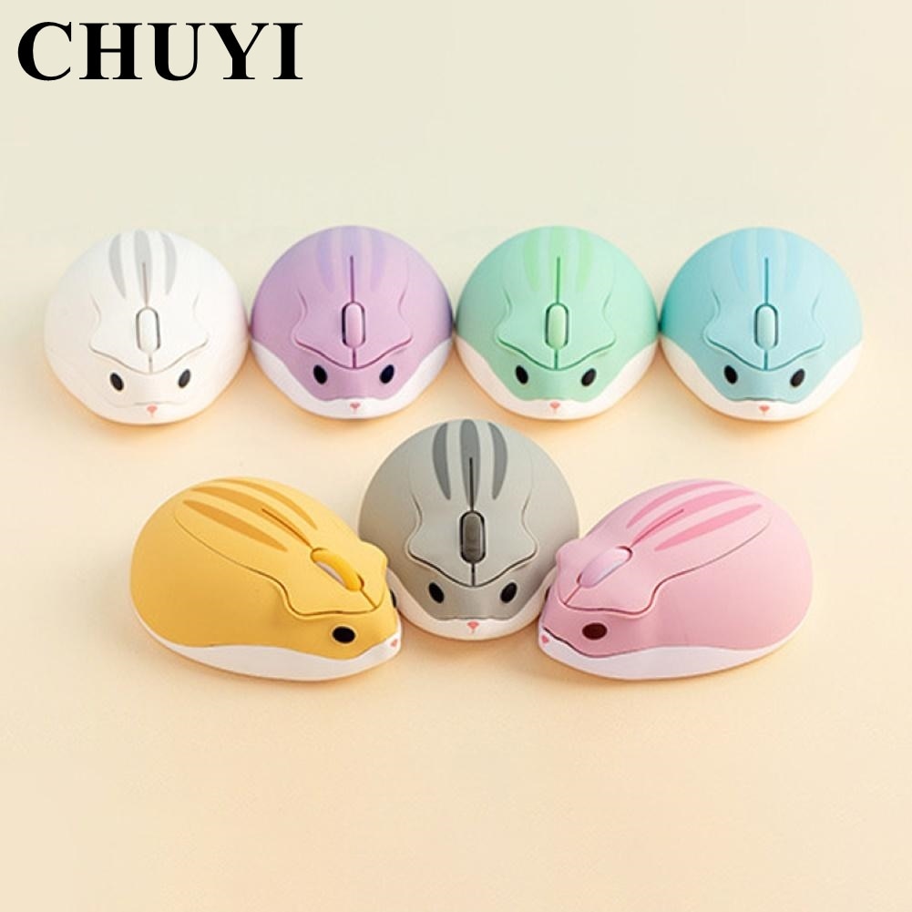 CHUYI 2.4G Wireless Optical Mouse Cute Hamster Cartoon Computer Mice Ergonomic Mini 3D Office Mouse For Kid Girl Gift PC Tablet