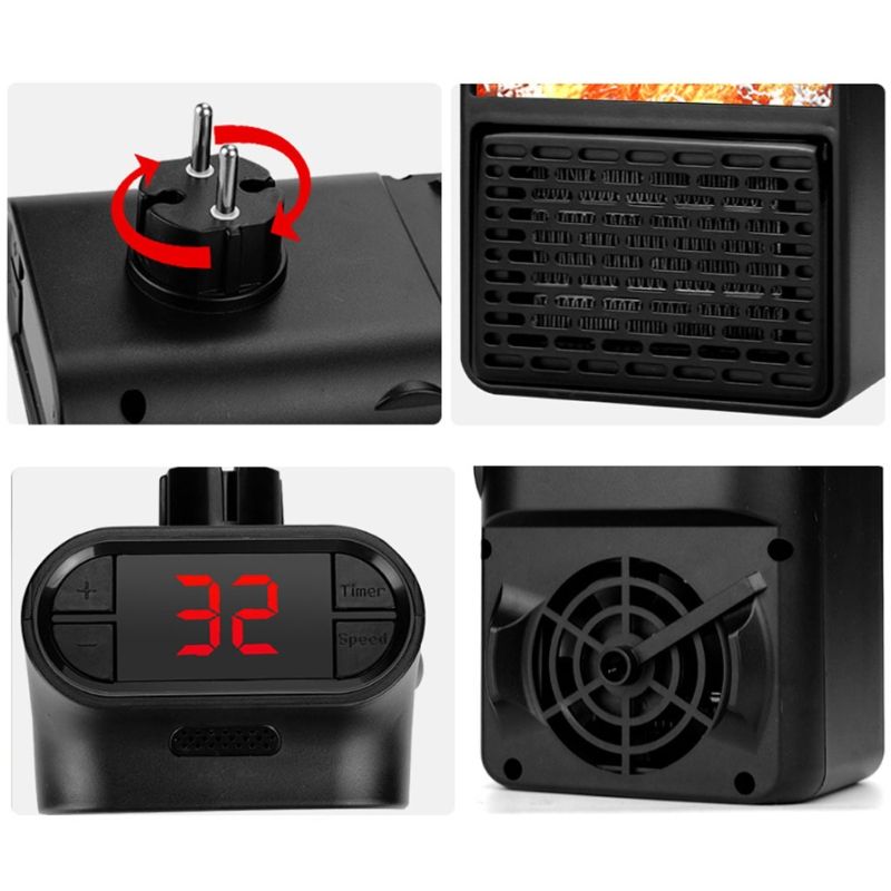 Flame Heater Household Portable Mini Heater Imitating Fire Speed Heat Multi-Function Heater